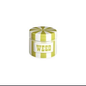 Jonathan Adler Vice Canisters - lime and white weed - New
